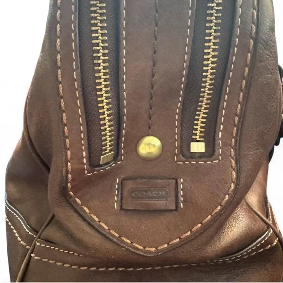 Vintage Coach Legacy Lily Brown Limited Edition Turnlock Satchel Bag Style 13758 - Picture 5 of 11